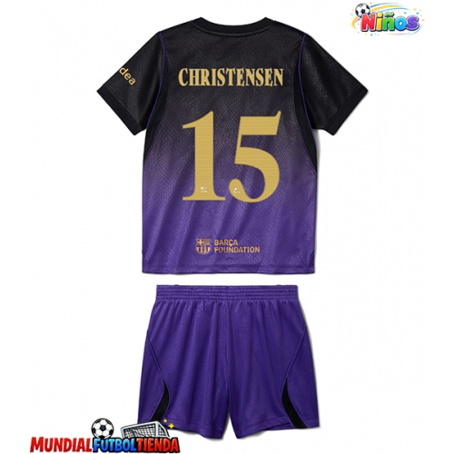 Camiseta Barcelona Andreas Christensen #15 Segunda Equipación Replica 2026-27 para niños mangas cortas (+ Pantalones cortos)